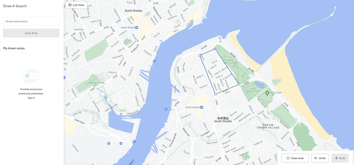 英國租屋平台_Rightmove_地圖功能（Draw a search）