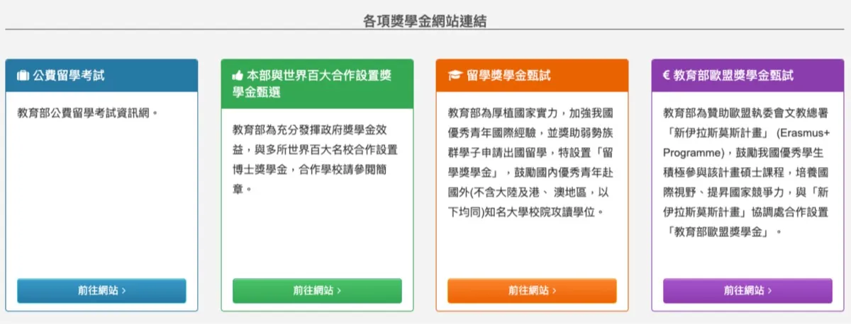 教育部公費留學與各項獎學金報名資訊網