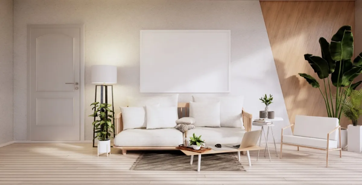 A room with warm white lighting