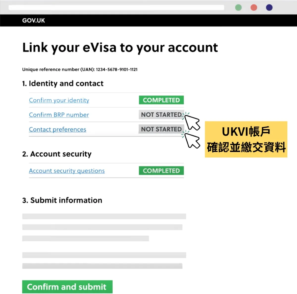 eVISA申請 - UKVI資料確認