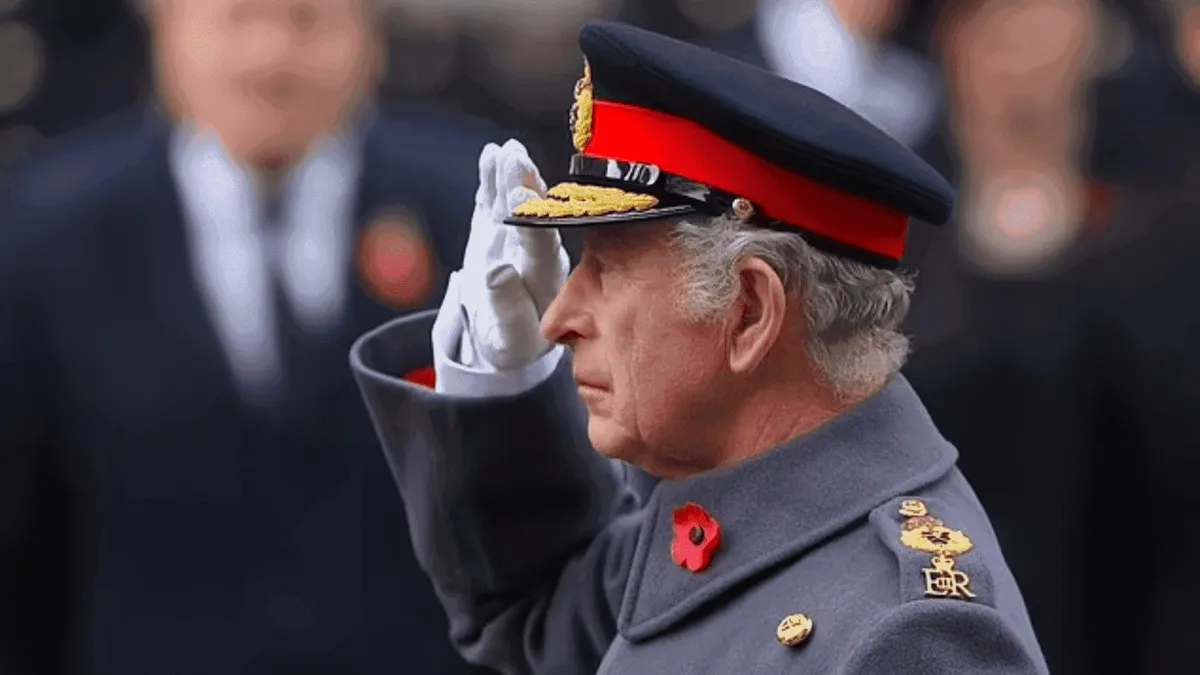 King Charles in the royal army suit